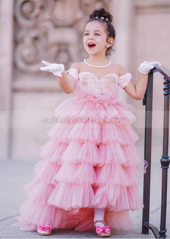 Pink Ruffled Flower Girl Dress Birthday Dress